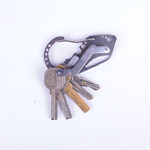 EDC stainless steel multifunction quickdraw carabiner guard keychain key holder - Image 2
