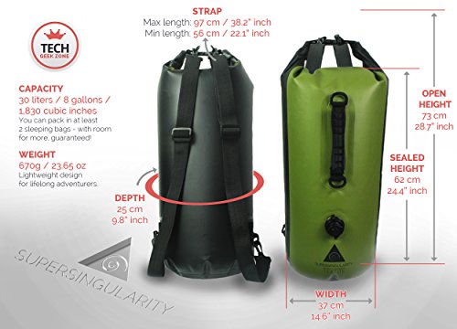 SUPERSINGULARITY The Most Versatile 5-in-1 Dry Bag 30L Waterproof Back