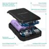 RAVPower 10050mAh Portable Charger Outdoor External Battery Pack Waterproof Dustproof and Shockproof Rugged (Premiun Battery Cell) Built-in Flashlight; iSmart Technology – Black - Image 7