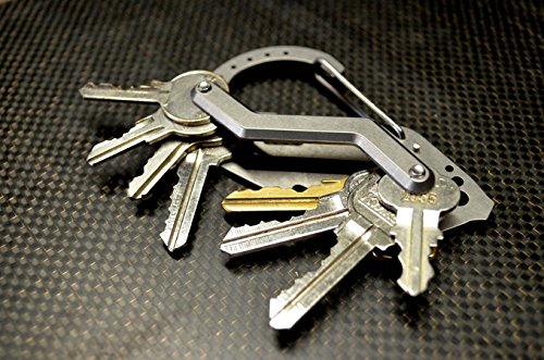 EDC stainless steel multifunction quickdraw carabiner guard keychain key holder - Image 7